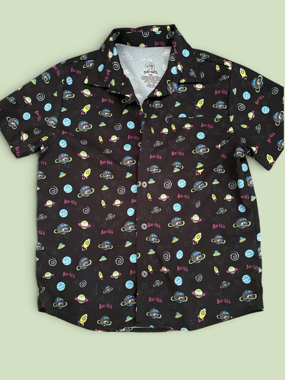 Buc-ee’s Planet Print Kids Button Down Shirt